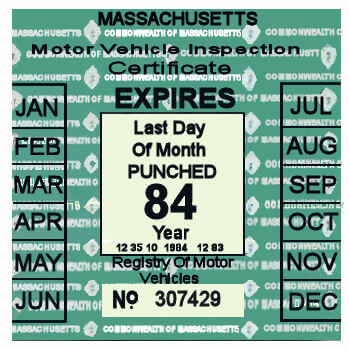 (image for) 1984 Massachusetts Inspection sticker